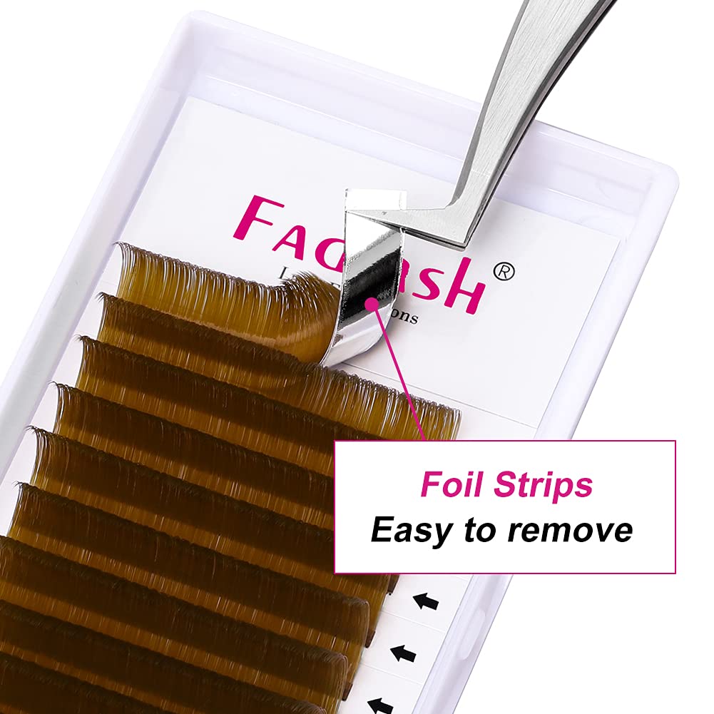 Volume Eyelash Extensions Easy Fan Lashes 0.07 C Curl Eyelash Volume Extensions Faux Mink Self Blooming Colored Lash Extensions (Blond 0.07-C, 8-14mm)-FemmiqueWomen