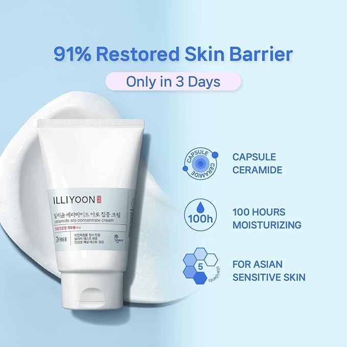 Illiyoon Ceramide Ato Concentrate Cream | Moisturizer for Dry & Sensitive Skin, 100hr Lasting Hydration, For Face & Body, Gentle for Infants, Moisture Barrier Repair, Vegan Certified, 2.53 fl.oz.-FemmiqueWomen