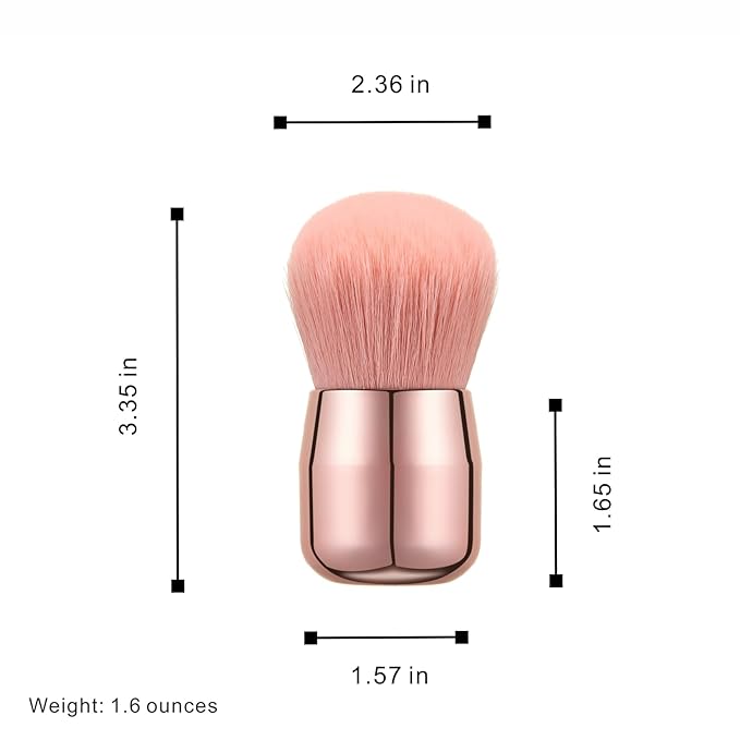 Extra Large Kabuki Brush Set for Body and Face, for blush, loose powder manicure multi-functional and tanning, Gift for women with Velvet Bag(RoseGold 2pcs)-FemmiqueWomen