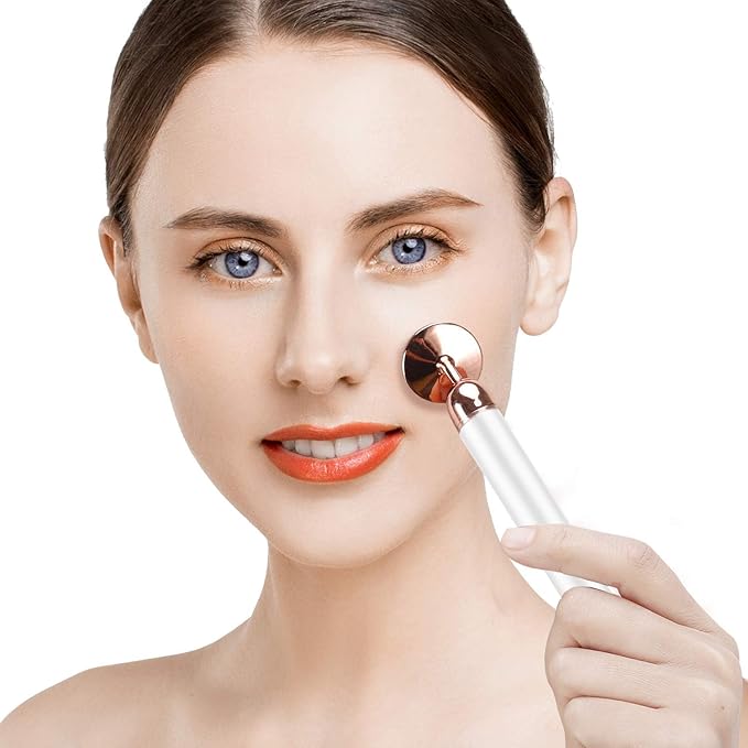 3-IN-1 Electric Jade Roller 3D Roller Facial Roller & Face Massager, Rose Quartz-FemmiqueWomen