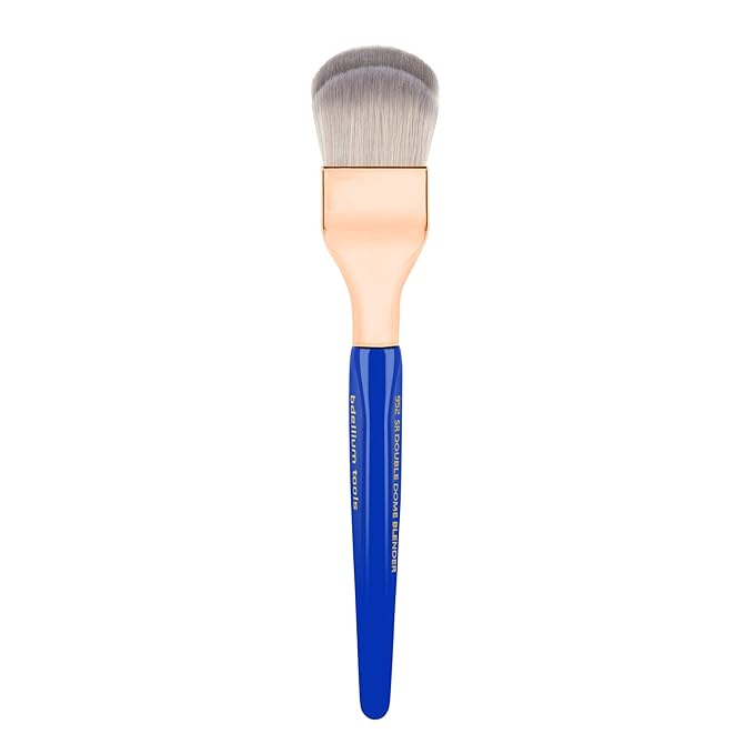 Bdellium Tools Professional Makeup Brush - Golden Triangle 952 Small Rounded Double Dome Blender - With All Vegan and Soft Synthetic Fibers, For Application & Blending (Blue, 1pc)-FemmiqueWomen
