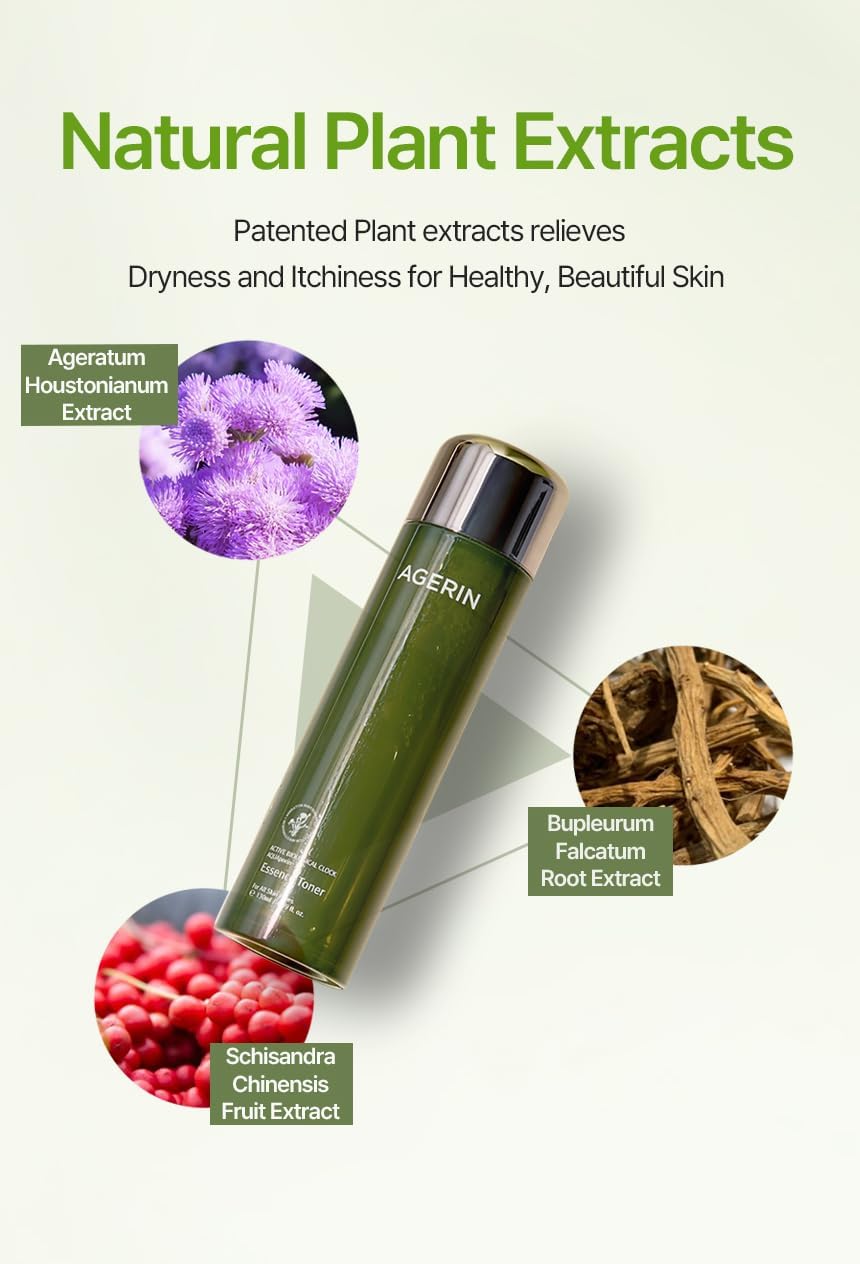 Essence Toner with Ageratum for Sensitive and Dry Skin, Anti-Itch, Steroid Free, Skin Trouble Care, Calming Skin, Refreshing, Hydrating, Purifying, Cruelty Free, Vegan (4.39 Ounces)-FemmiqueWomen
