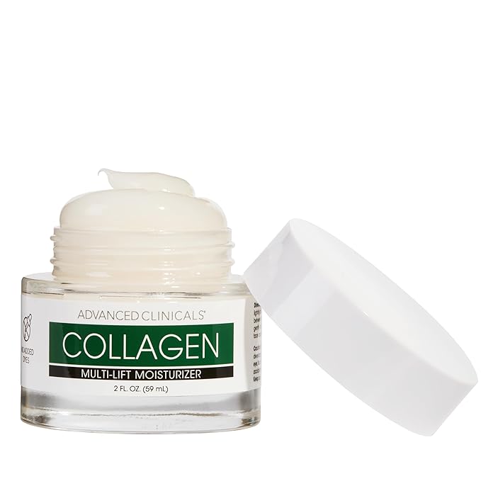 Advanced Clinicals Collagen Cream Gel-Like Facial Lotion | Collagen Peptide + Hyaluronic Acid Moisturizer For Face Helps Hydrate Dry Skin & Improve Appearance Of Wrinkles & Fine Lines, 2 Fl Oz-FemmiqueWomen