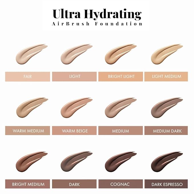 Jerome Alexander Airbrush Foundation Ultra Hydrating, Spray Foundation Makeup with 2x the Active Ingredients, Ultra-Light, Buildable, Full Coverage Formula (Light)-FemmiqueWomen