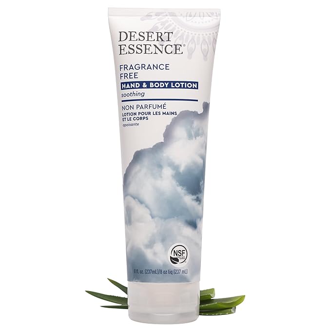 Desert Essence Fragrance Free Hand & Body Lotion - 8 Fl Ounce - Soothing - Aloe Vera - Shea Butter - Green Tea - Coconut Oil - Jojoba Oil-FemmiqueWomen