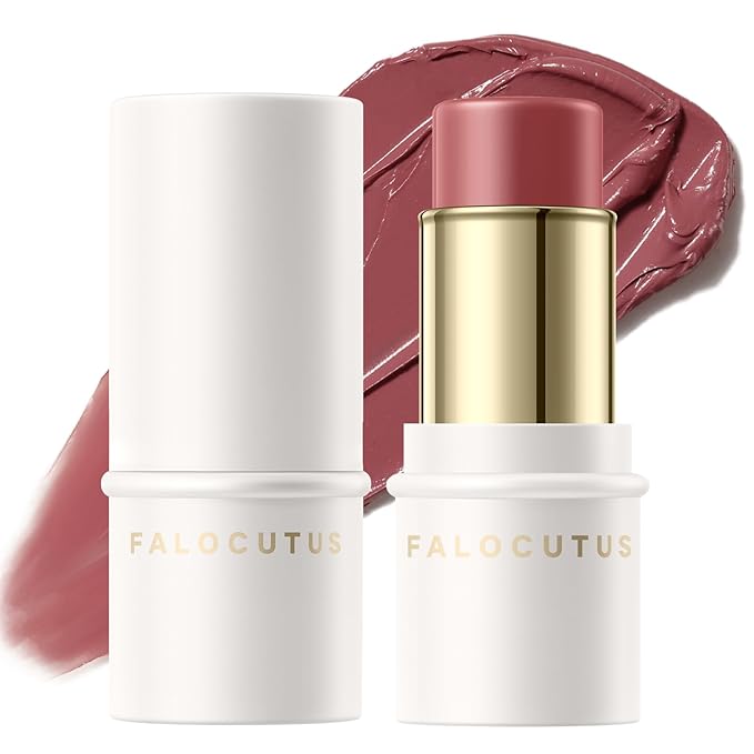 2Pcs Cream Blush Makeup Stick,Monochromatic Multi-Stick Face Blush for Cheek,Lip and Eye,Matte and Dewy Finish for Long Wearing,Easy Application.HOTLINE-FemmiqueWomen