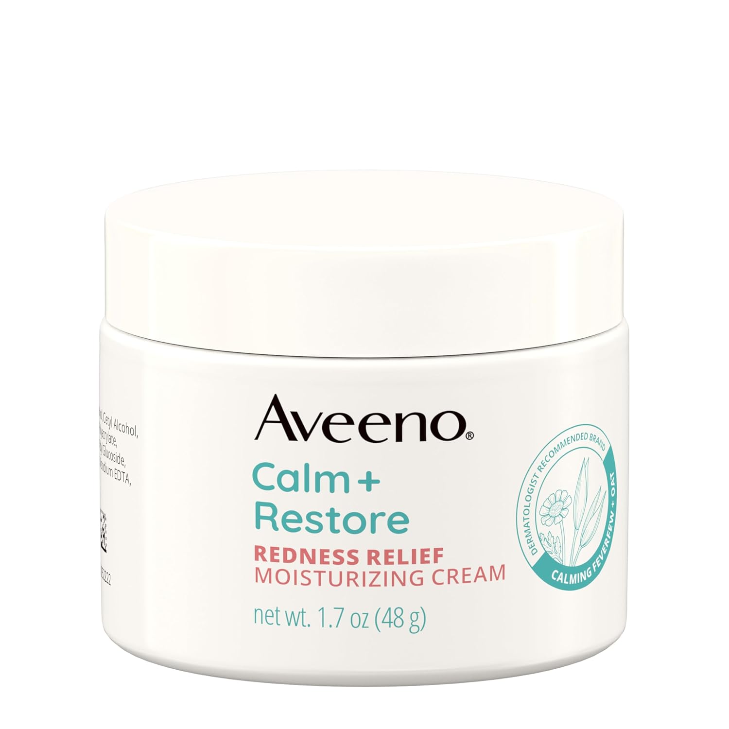 Aveeno Calm + Restore Facial Moisturizer Face Cream for Redness Relief, Non-Comedogenic, Ceramide & Vitamin B5, Hydrating for Dry, Sensitive Skin, Hypoallergenic, Fragrance-Free, 1.7 oz-FemmiqueWomen