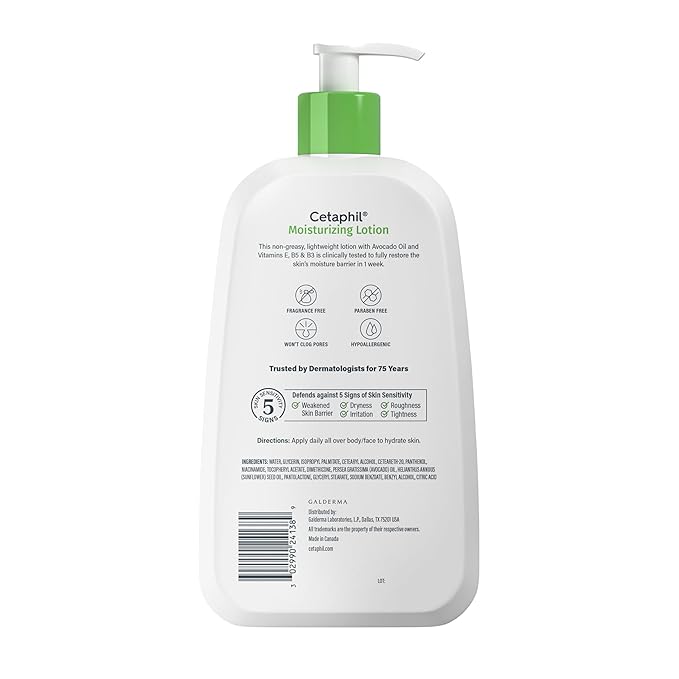 Cetaphil Face & Body Moisturizer, Hydrating Moisturizing Lotion for All Skin Types, Suitable for Sensitive Skin, NEW 20 oz, Fragrance Free, Hypoallergenic, Non-Comedogenic-FemmiqueWomen