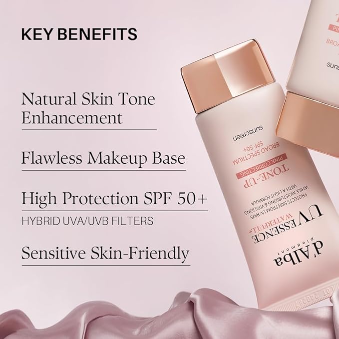 d'alba Piedmont Waterfull Tone-Up Sunscreen Serum BROAD SPECTRUM SPF 50 + Korean Sunscreen for Face, All Skin Tones, Sweat Proof Formula (1.69 fl.oz.)-FemmiqueWomen