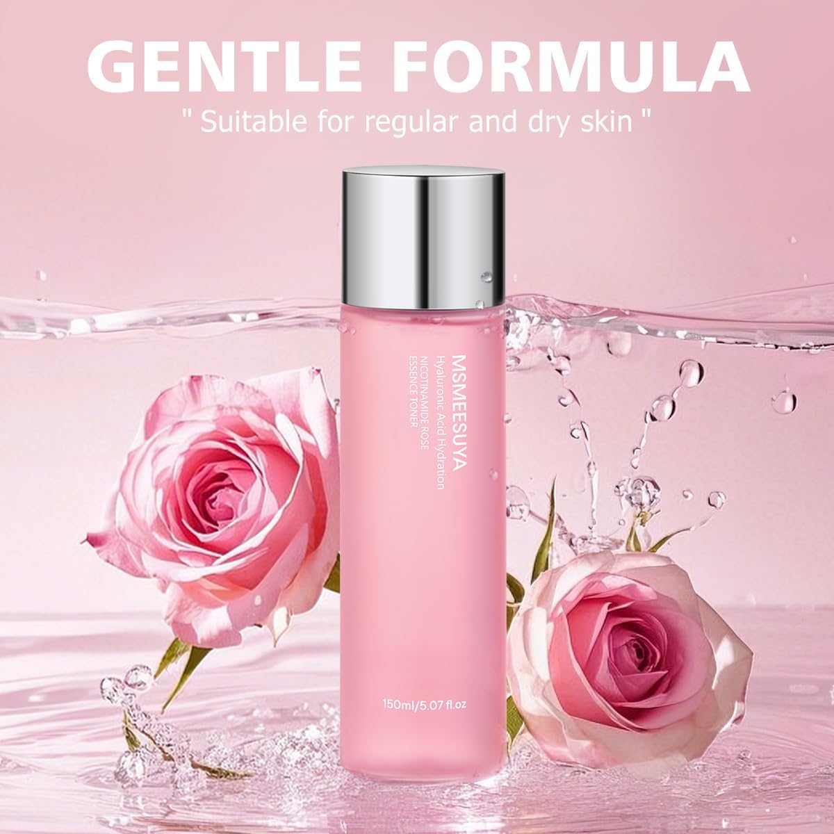 Nicotinamide Rose Essence Toner, with Rose Extract, Moisturizing, A Fresh and Delicate Feel, Alcohol-Free, Suitable for All Skin Types, 150ml/5.07 fl oz per Bottle.-FemmiqueWomen