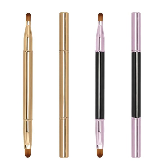 Unaone 2 Pack Lip Brush for Lipstick, Dual-Ended Lip Makeup Brush with Lid, Lipstick Brush for Lip Gloss-FemmiqueWomen