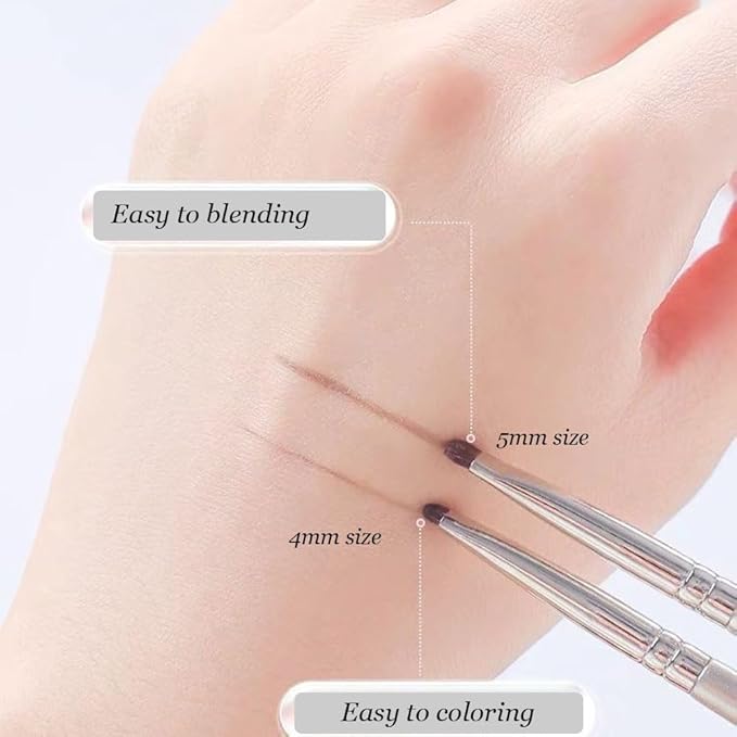 Mini Smudge Brush for Eyeliner,2 PCS Small Smudge Brush for Precision Eyeshadow and Eyeliner,Eyeliner Brush for Powder Gel Cream Liquid Concealer,Eye Makeup Brush Set-FemmiqueWomen