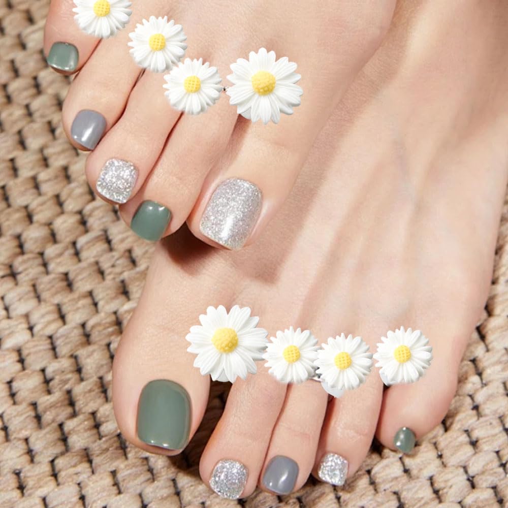 32PCS Silicone Toe Separators for Pedicure, Cute Daisy Flower strawberry Pearl Shaped Toe Nail Spacers for Pedicures Nail Art Salon Tools Nail Art Accessories-FemmiqueWomen