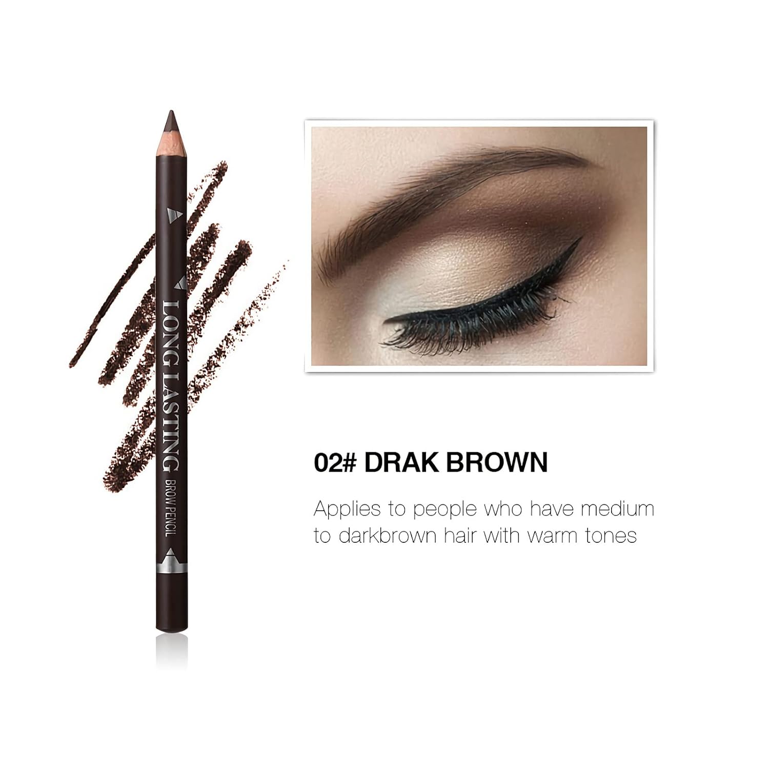 12 Pcs Dark Brown Eyebrow Pencil Eyeliner Makeup，Soft Textured，Easy to Color，Waterproof，Long Lasting Eyebrow Tint Pen for Fills in Sparse Areas and Gaps Create a Natural Eye Brow-FemmiqueWomen