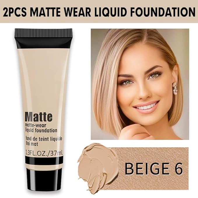 1 Pack Liquid Foundation Cream for Face Makeup,Durable Full Coverage Matte Concealer Make Up,Oil Control & Waterproof Base Primer -1 Fl.Oz-BEIGE 4#-FemmiqueWomen