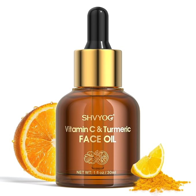 Vitamin C Turmeric Face Oil, Skin Moisturizing, Firming Vitamin C Oil, Turmeric Oil for Dry Skin, Wrinkles, and Uneven Skin Tone, Anti-Aging Care 1 Fl Oz-FemmiqueWomen