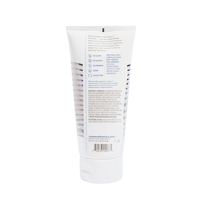 Seaweed Bath Co. Hydrate Body Cream - Unscented | Nourishing Moisturizer for Body and Hands | With Vitamin E, Hyaluronic Acid and Shea Butter For Dry Skin | 6 oz-FemmiqueWomen