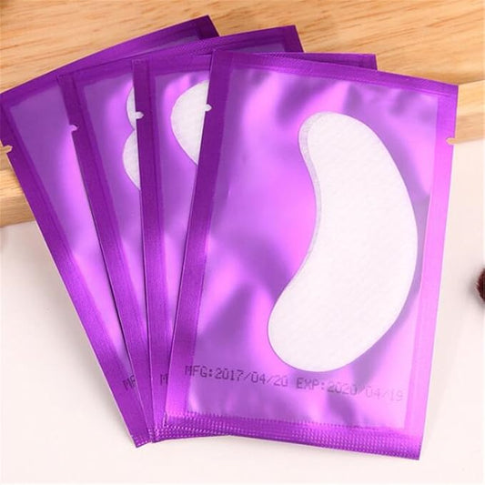 100 Pairs Set，Eye Gel Patches,Under Eye Pads Lint Free Lash Extension Eye Gel Patches (purple)-FemmiqueWomen