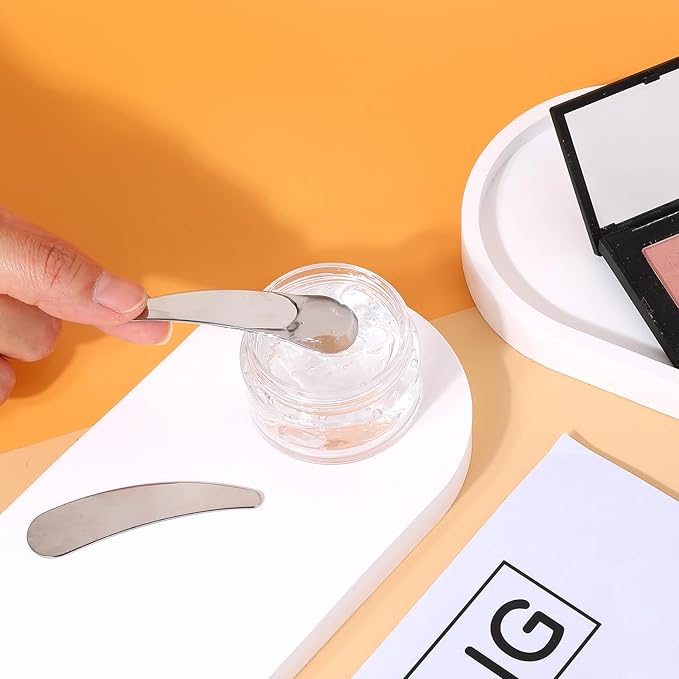 2Pcs Mini Metal Cosmetic Spatulas, Skincare SpatulaMixing and Sampling Makeup Beauty Tools for Skin Care Creams, Eye Cream, Essences Beauty Accessories(2PCS)-FemmiqueWomen