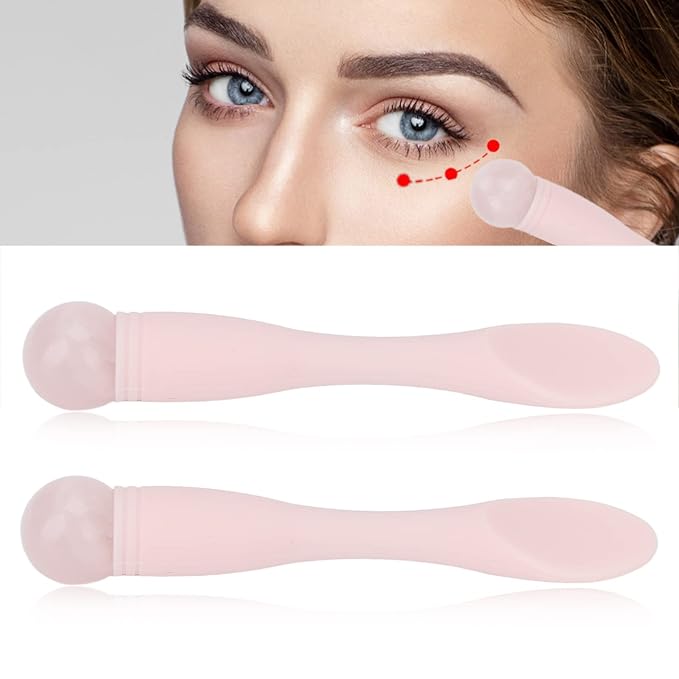 2pcs Eye Cream Applicator Stick,Jadestone Eye Massage Sticks Silicone Scoop Tool For Eye Anti Wrinkle Reduce Puffiness Fatigue Relief()-FemmiqueWomen