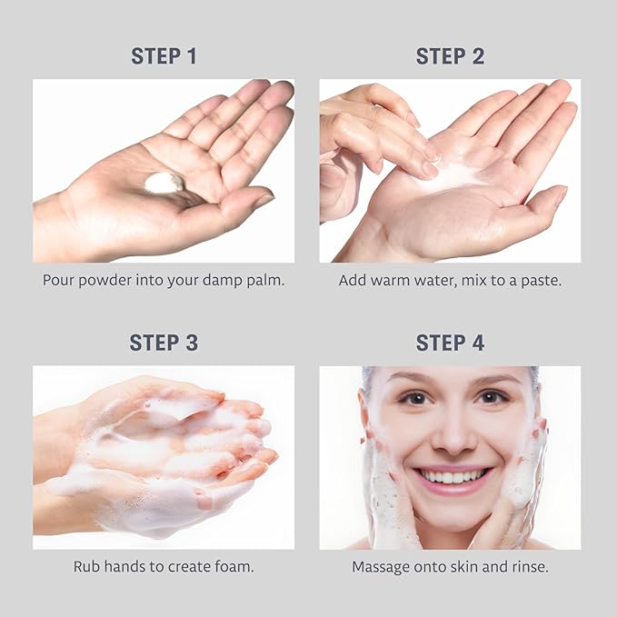 BIOCHEM Beauty Filter Powder Face Wash with Fruit Enzyme, Daily Wash with Papaya & Pineapple Enzyme, Gentle Plant-Based Low pH Exfoliator Cleanser for Women & Men, Sensitive Skin (1.59 fl oz / 45 g)-FemmiqueWomen