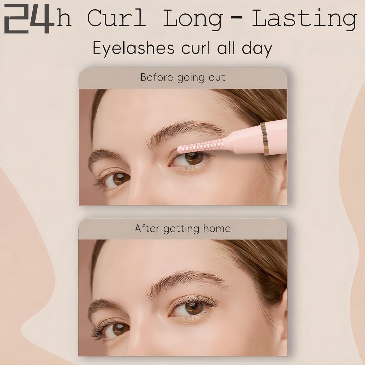 2025 Upgraded Heated Eyelash Curler – Fast 5s Heat-Up, USB Rechargeable Electric Eyelash Curler, 3 Temperature Modes, LED Display, Anti-Burn, 24H Long-Lasting Curl, Perfect Gift for Women (Pink)-FemmiqueWomen