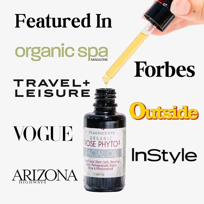 Organic Rose Phyto Facial Oil - Rosehip and Argan Oil Infused with Rose Extract and Frankincense Essential Oil - Ideal for Gua Sha Massage, Anti-Aging Face Oil (1oz)-FemmiqueWomen