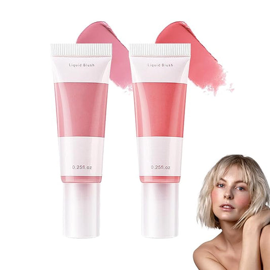 2 Colors Blush Stick,Multi-Use Cream Blush,Waterproofing Highly Pigmented Makeup Stick,Moisturizing Makeup Cream Set A8-FemmiqueWomen