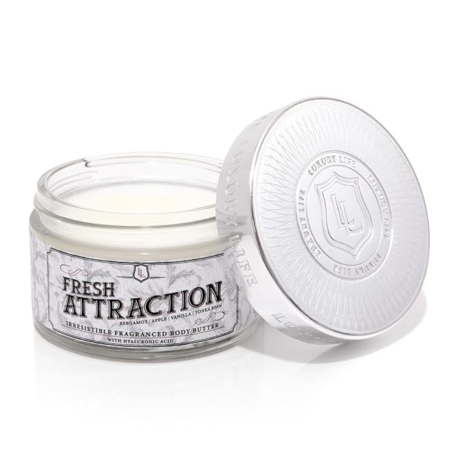 LUXURY LIFE BUTTER - Irresistibly Scented Body Butter with Hyaluronic Acid for Ultimate Moisture. Luxurious Natural Fragrance. Hydrates for a Non-Greasy Glamorous Glow, Fresh Attraction, 5 oz.-FemmiqueWomen