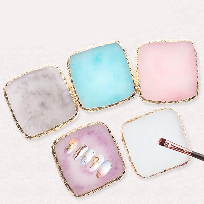 1 Piece Nail Art Palette Nail Polish Palette Mixing Palette Makeup Plate Nail Plates for Nail Art Nail Tip Holder Nail Art Display (Light Purple Square)-FemmiqueWomen