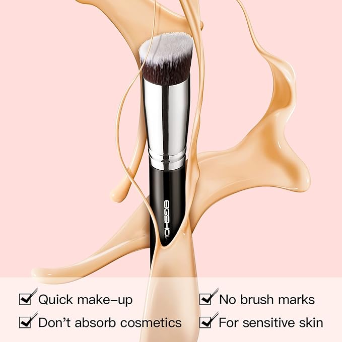 Flat Top Kabuki Foundation Brush, EIGSHOW Premium Makeup Brush for Liquid, Cream, and Powder - Blending, Buffing, Stippling, Flawless Application (F624)-FemmiqueWomen