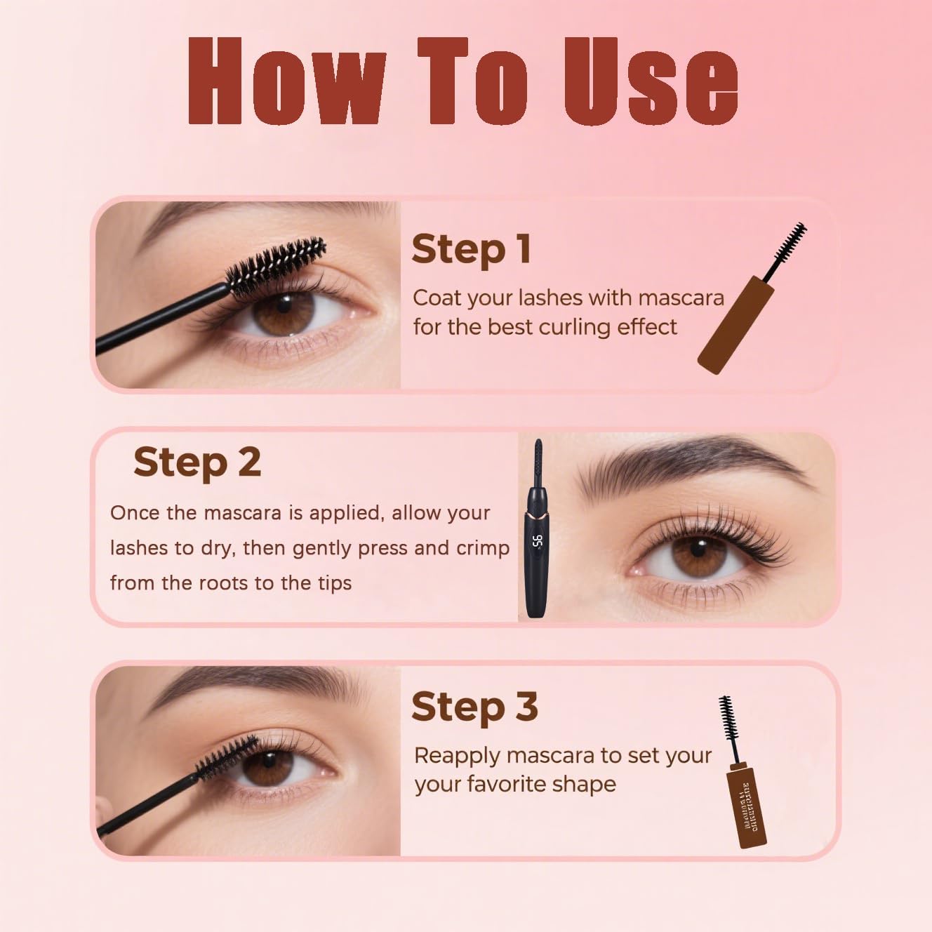 Heated Eyelash Curlers Electric Eyelash Curler with LED Display, 4 Temperature Modes Anti-Burn USB Rechargeable Natural Curling 24H Long Lasting for Women Makeup Tools Gifts-FemmiqueWomen