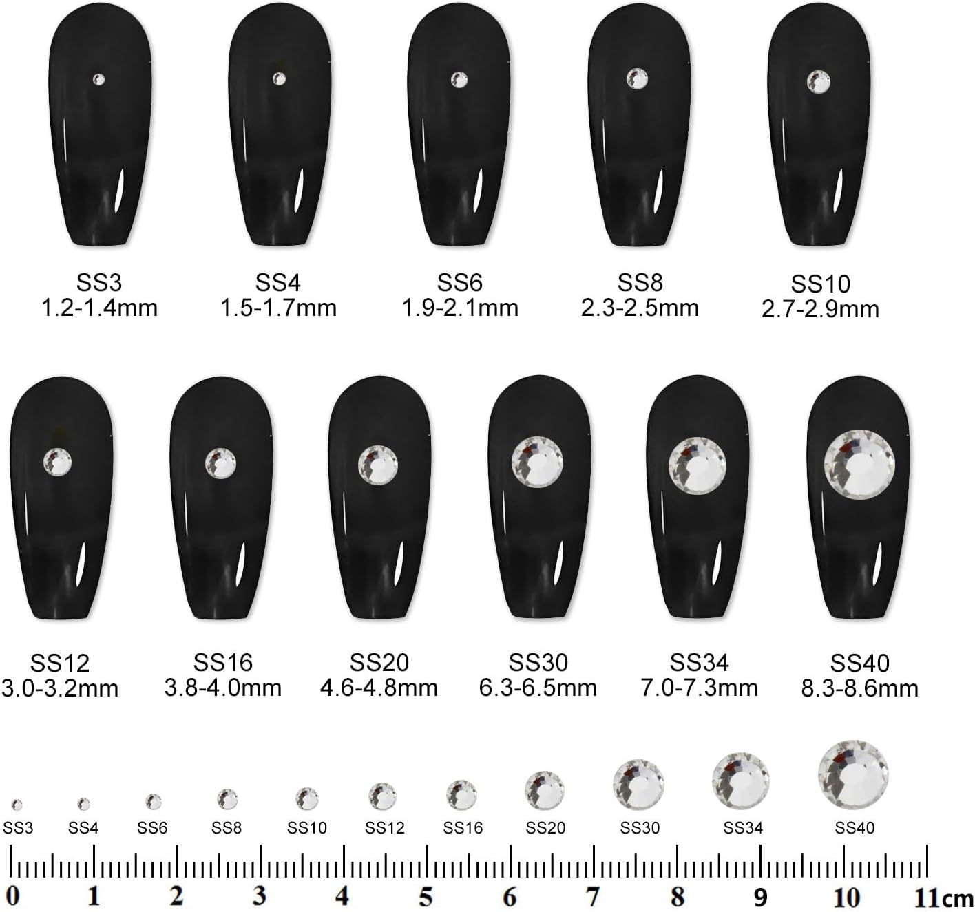 2000PCS SS16 Flatback Rhinestones | 12-Facet Diamond-Cut Glass Gems for Nail Art, Clothing, DIY Crafts |Glue-On Decoration Stones with Silver Backing(Crystal)-FemmiqueWomen