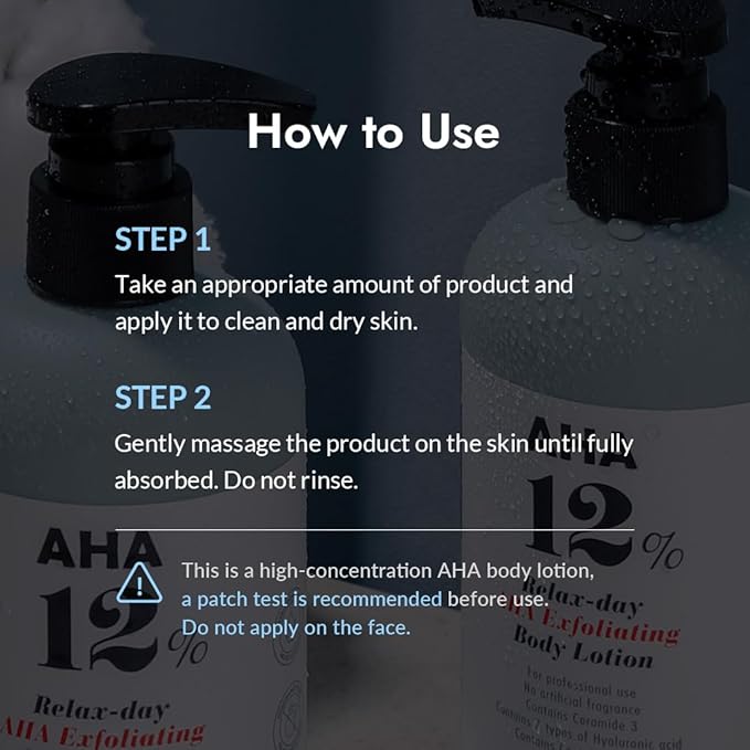 V11FACTORY AHA 12% Glycolic Acid Body Lotion – Korean Exfoliating & Hydrating Body Cream with Hyaluronic Acid & Collagen – Unscented, Paraben-Free Skin Smoothing Moisturizer, 10.6 oz-FemmiqueWomen