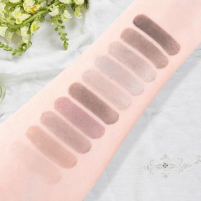 10 Color Matte Eyeshadow Palette, Neutral Taupe & Grey Brown Shades, Ultra-Blendable, Long-Lasting Natural Nude Makeup Palette for Women,Vegan & Cruelty-Free,Perfect for Everyday or Professional Looks-FemmiqueWomen