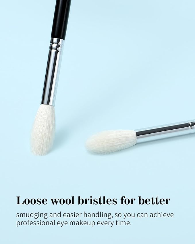 Eyeshadow Brush Fluffy Big Blending Brush Goat Bristles Soft Smugde for Powder Cream Liquid Eyeshadow for Eye Makeup Black (E838)-FemmiqueWomen