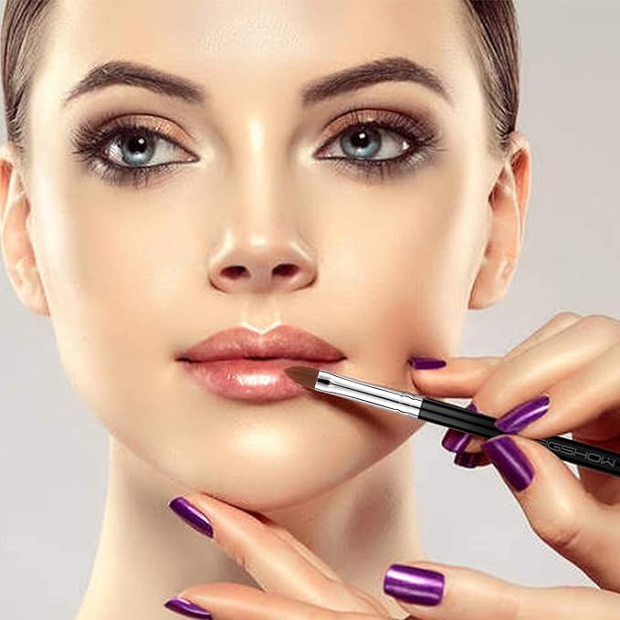 Lip Brush Professional Make Up Brush Travel Lipstick Gloss Wands Applicator Cosmetic Tool Kits, Cruelty-Free & Vegan, Precise Application (L304)-FemmiqueWomen