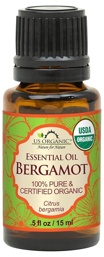 US Organic 100% Pure Bergamot Essential Oil, USDA Certified Organic, Cold Pressed, with Euro droppers (More Size Variations Available) (15 ml / .5 fl oz)-FemmiqueWomen