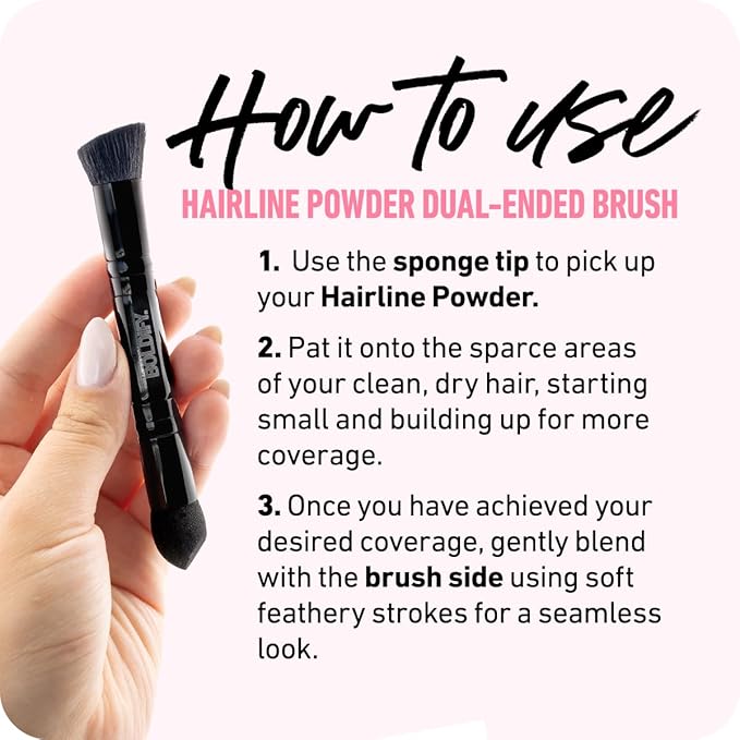 BOLDIFY Dual-Ended Hairline Powder Brush - Precision Makeup Brush Set with Sponge Tip for Seamless Blending - Ideal as a Concealer Brush, Hair Contour Brush, and Root Touch Up-FemmiqueWomen