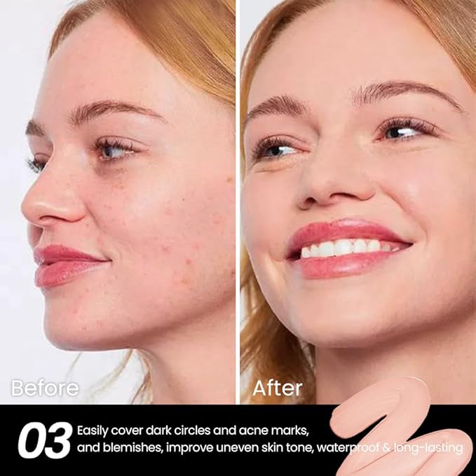 1 Pack Liquid Foundation Cream for Face Makeup,Durable Full Coverage Matte Concealer Make Up,Oil Control & Waterproof Base Primer -0.35 Fl.Oz (03#)-FemmiqueWomen