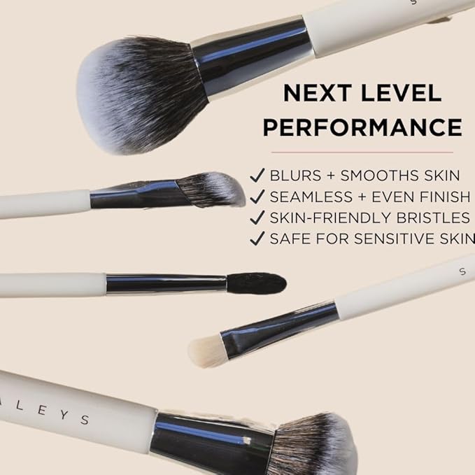 HALEYS Concealer Brush VEGAN+CRUELTY-FREE, Sustainable Wood, Vegan Bristles for Airbrushed Finish, For Creams,Liquids, Powder, Streak-free, Perfect Blending, Buffs, Smooths with Control, Special shape-FemmiqueWomen