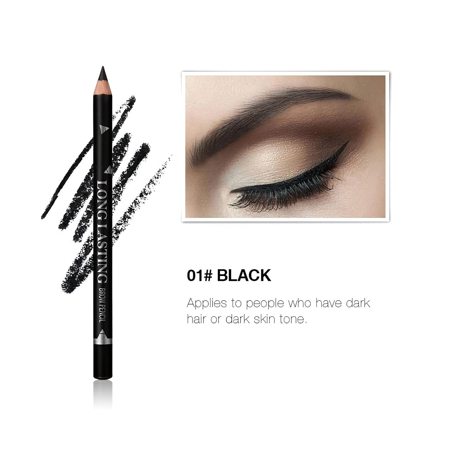 12 Pcs Black Eyebrow Pencil Eyeliner Set, Waterproof Eye Brow Pencil, Easy to Color, Long Lasting Eye Liner Gel Pen, Women Professional Eye-Makeup Pencil-FemmiqueWomen
