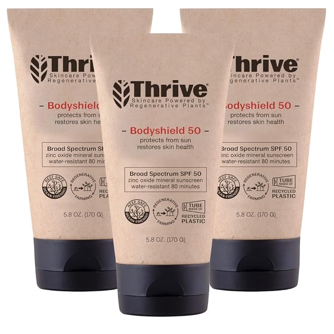 Thrive Natural Care Reef Safe Sunscreen SPF50 - Hawaii 104 Reef Act Compliant - Mineral Sunscreen Non-Nano Zinc Oxide - Vegan, (5.8 Oz (Pack of 3))-FemmiqueWomen