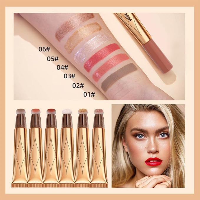 3 Color Contour Beauty Wand, Highlighter ，Blush，Face Concealer Contouring with Cushion Applicator Long Lasting & Smooth Matte Finish Liquid Illuminator Makeup Stick .(01#Contour +03#Blush+06#Highlighter)-FemmiqueWomen