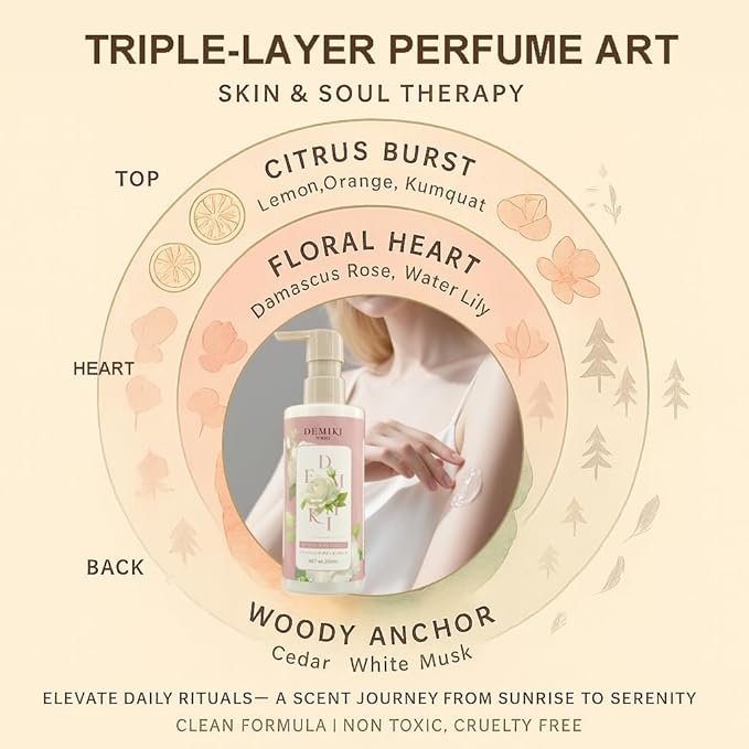 Body Lotion Moisturizer Skin Care with Niacinamide - Japanese Body Lotion for Women, Beauty & Personal Care, Body Cream for Dry Skin, Perfume Moisturizer, Summer Essentials Skincare 8.45fl.oz-FemmiqueWomen