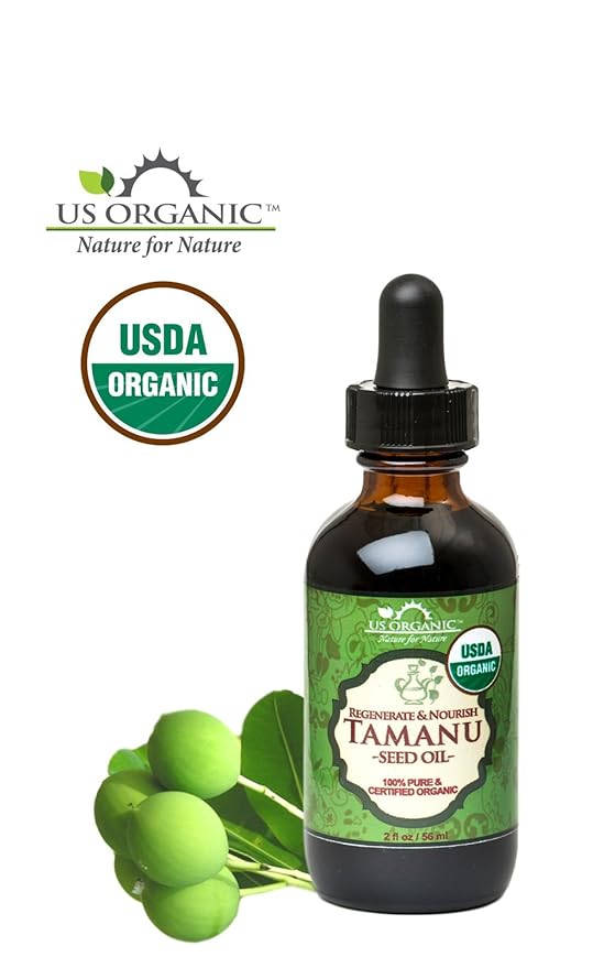 US Organic Tamanu Oil, USDA Certified Organic, 100% Pure Virgin Cold Pressed Unrefined, Dark Green Color, Sourced from Southeast Asia_Improved Cap_2oz (56 ml)-FemmiqueWomen