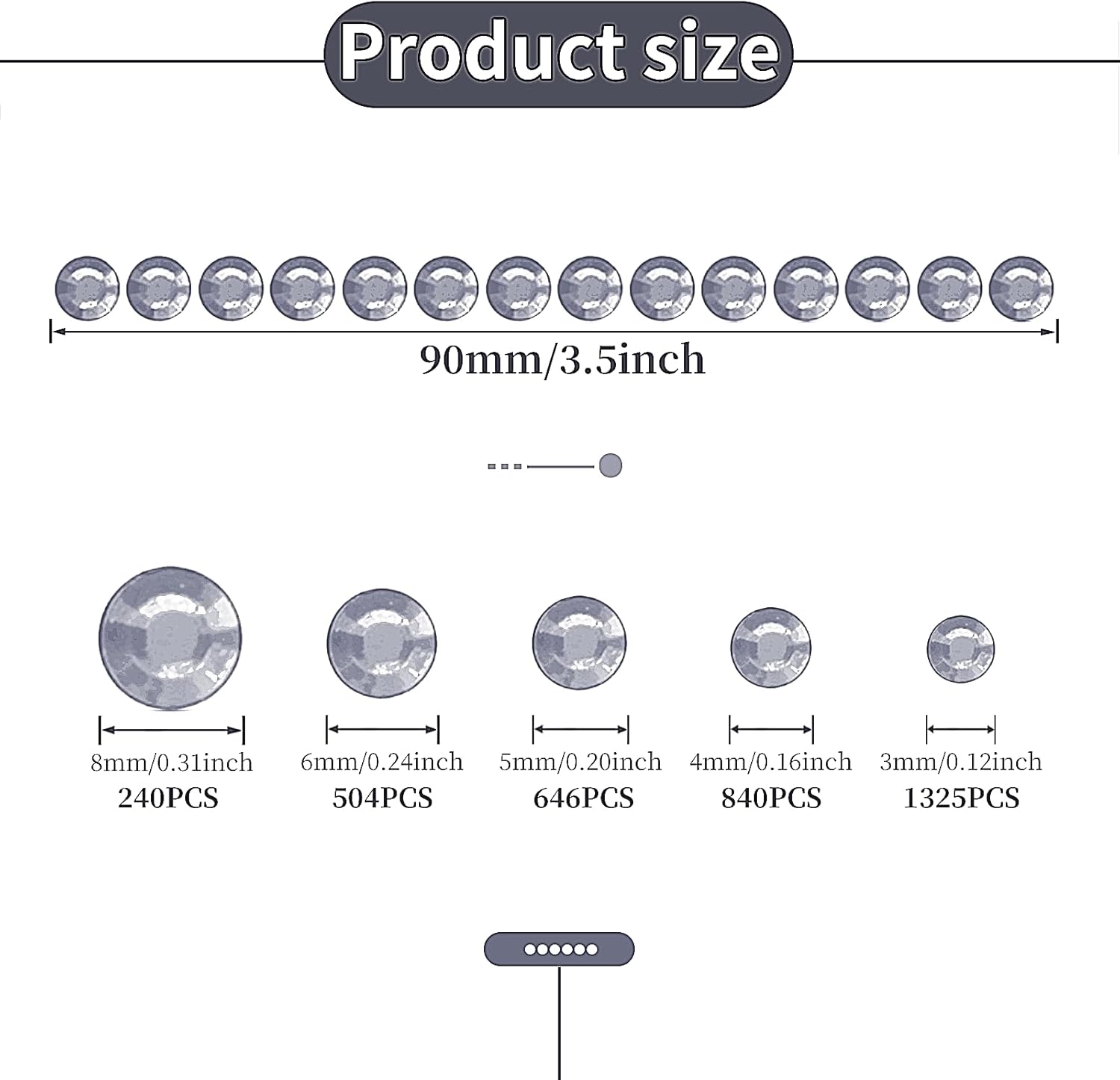 3555 Pieces Face Gem Stickers Self Adhesive Rhinestone Stickers for Crafts 3/4/5/6/8 MM Face Jewels Stickers Diamond Nail Gems Stick on for Face Eye Hair Body Makeup DIY Craft 5 Sizes-FemmiqueWomen