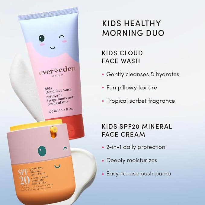 Evereden Kids Face Cream, 1.7 oz. | Fragrance-Free and Kids Face Lotion with SPF 20 | Clean and Non-Toxic Face Moisturizer | Multi-Vitamin Skin Care | FSA Eligible-FemmiqueWomen