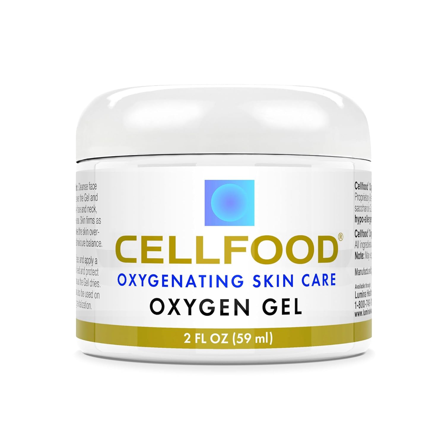 Cellfood Oxygen Gel, 2 fl oz - Nutrient Rich - Provides Moisture & Protection, Decreases Appearance of Fine Lines - Aloe Vera, Lavender Blossom Extract, Cellfood & Glycerine - Hypoallergenic, Non-GMO-FemmiqueWomen