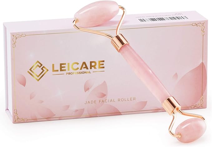 Jade Roller for Face - Rose Quartz Face Roller Skin Care - Stone Facial Roller, Face Massager for Women, Relieve Stress, Remove Wrinkles Eye Puffiness-FemmiqueWomen